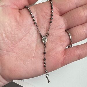 925 Sterling silver Rosary beaded Necklace